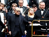 Italský skladatel Ennio Morricone na koncert v Berlín v roce 2019