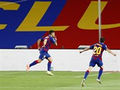 Luis Suárez se raduje z branky do sít Espanyolu.