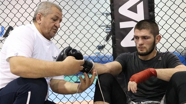 MMA zápasník Chabib Nurmagomedov se svým otcem