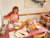 Servírovaná snídan� v hotelu Cambrena