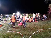 Fotografie z místa nehody na trati mezi Kolínem a Úvaly.