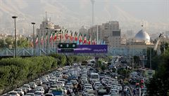 Dopravní zácpy v Teheránu.