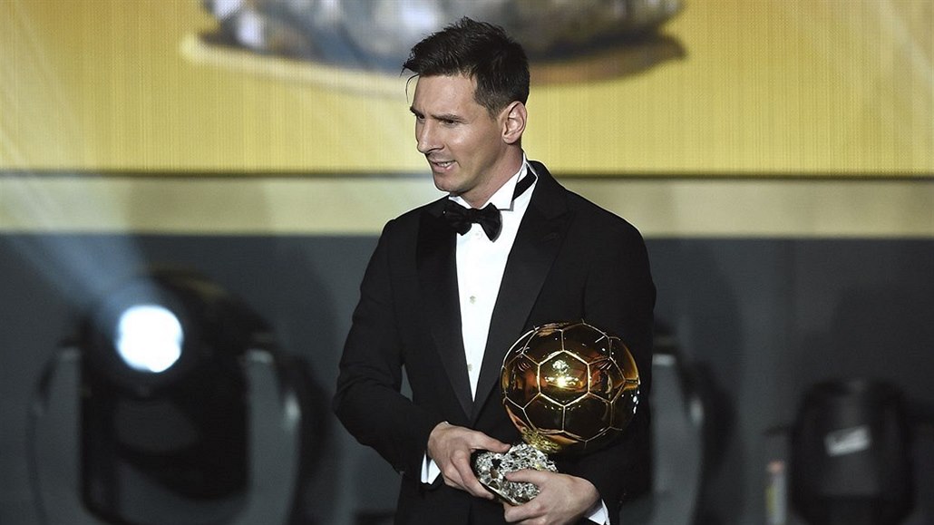 Lionel Messi po předání Zlatého míče.