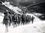 Hlídka eskoslovenských voják v Itálii za první svtové války