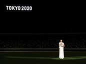 Japonská plavkyn Rikako Ikeeová na Olympijském stadionu v Tokiu.