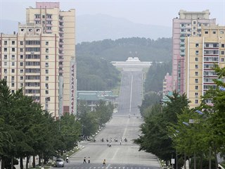 Severokorejsk msto Kesong, kter le nedaleko demilitarizovan hranice mezi...