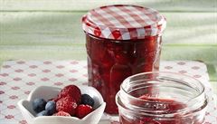 Malinovo-borvkový dem s pálenkou