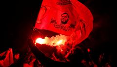 Fanouci Liverpoolu bhem oslav ligového prvenství.