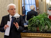 Italský prezident Sergio Mattarella bhem proslovu s pozstalými obtí. Pád...