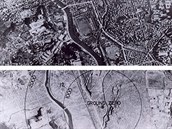 Snímky Nagasaki ped a po shození atomové bomby.