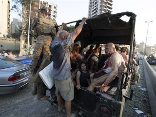 Zrann lid po vbuchu v Bejrtu 4. srpna 2020.