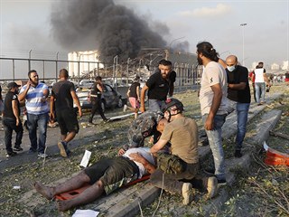 Zrann po vbuchu v Bejrtu.