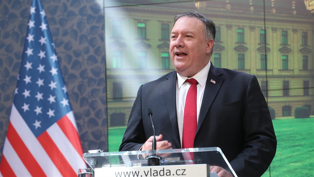 Americký ministr zahraničí Mike Pompeo na návštěvě v Praze.