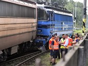 Na nádraí v Jihlav se 11. srpna 2020 srazil nákladní vlak s lokomotivou kvli...