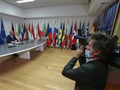 Pedseda Evropské rady Charles Michel na summitu ohledn situace v Blorusku,...
