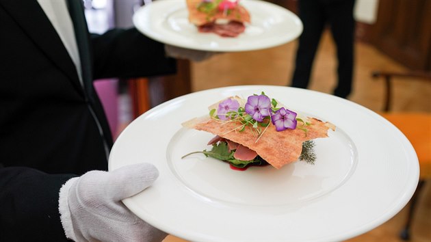 �unka z �ern�ho prasete s ostru�inami, b�lou ho��ic� a k�enem.