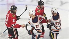 Vypadnutí Edmontonu z play-off NHL nezabránil ani Connor McDavid (íslo 97).