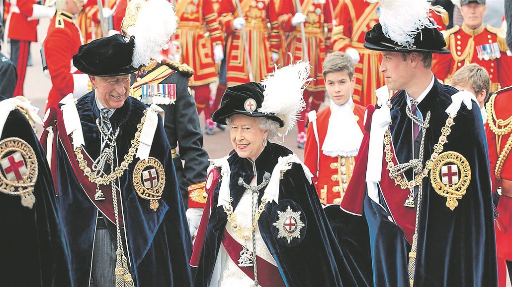 Hlava Podvazkového ádu britská královna Albta II. u v tomto exkluzivním...