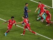 Radost hrá Bayernu po vítzné tref proti PSG.