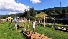 Nejv�t�í atrakcí balanc parku je ale rozhodn� ob�í sí�ová v�, kde se d�ti...