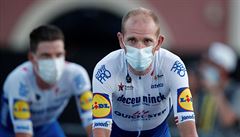 Jezdec Deceuninck-Quick Step Michael Morkov z Dánska mí�í na p�edstavení p�ed...