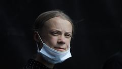 Greta Thunbergová na tiskové konferenci po setkání s kanclékou Merkelovou v...