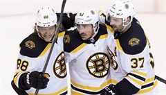 Radující se hokejisté Bostonu Bruins. Uprostřed Brad Marchand, vlevo David... | na serveru Lidovky.cz | aktuální zprávy