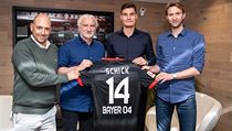 Rudi Vller, Patrick Schick a Simon Rolfes. esk tonk pat Leverkusenu.