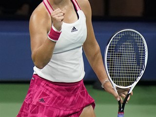 Karolina Muchov se raduje z postupu na US Open.