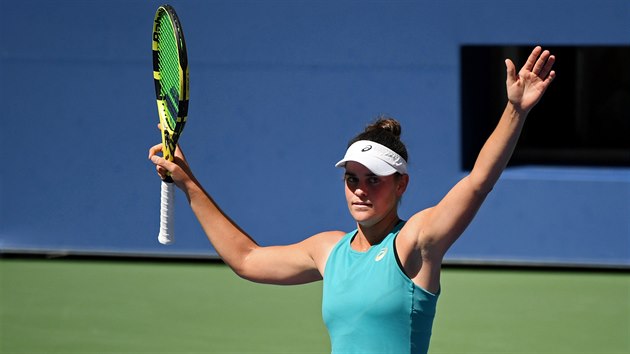 Jennifer Brady slaví úspný duel na US Open.