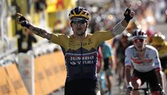 První horský dojezd na Tour de France vyhrál favorit Roglič, žlutý trikot udržel Alaphilippe