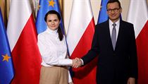 Běloruská opoziční politička Světlana Tichanovská na návštěvě Polska.
