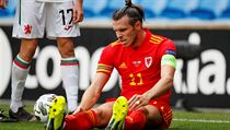 Gareth Bale během utkání Ligy národů v dresu Walesu.