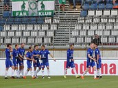 Fortuna liga, fotbal, sport. Fotbalisté Olomouce se radují z gólu