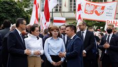 B�loruská opozi�ní politi�ka Sv�tlana Tichanovská na náv�t�v� Polska.