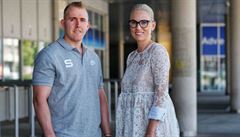 Marek Kvapil a generální mana�erka hokejové Sparty Barbora Snopková Haberová.