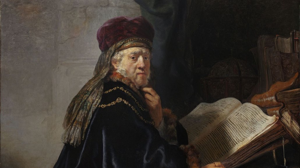 Učenec ve studovně, jediné Rembrandtovo dílo, které Česko vlastní.
