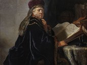Uenec ve studovn, jediné Rembrandtovo dílo, které esko vlastní.
