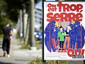 Plakát výcarské lidové strany (SVP) ve mst Lausanne.