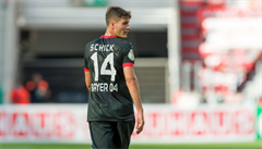 Patrik Schick v dresu Bayeru Leverkusen.