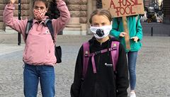 Návrat ke koenm. Greta Thunbergová protestovala ped védským parlamentem se...