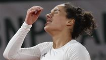 Martina Trevisanová se zlobí během Roland Garros 2020