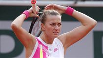 Petra Kvitov bhem semifinle Roland Garros.