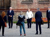 Nmecký prezident Frank-Walter Steinmeier, kancléka Angela Merkelová a...