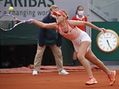 Sofia Keninová bhem semifinále Roland Garros.