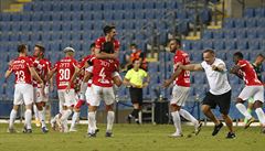 Hapoel Beer �eva vs. Viktoria Plze�: postupová radost hrá�� izraelského celku.