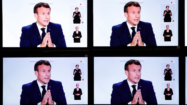 Projev prezidenta Macrona.