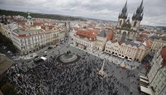 Demonstrace v Praze 18. 10. proti vládním koronavirovým opatením. Policie...