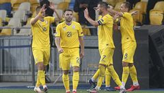 Ukrajinci slaví vítězný gól proti Španělsku. | na serveru Lidovky.cz | aktuální zprávy