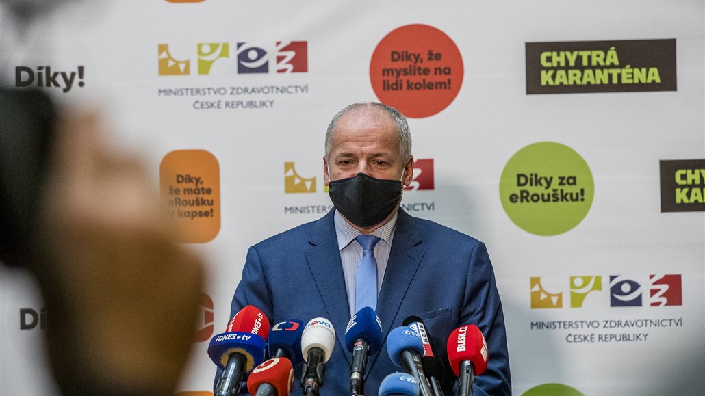 Ministr zdravotnictví Roman Prymula oznámil na tiskové konferenci, e...